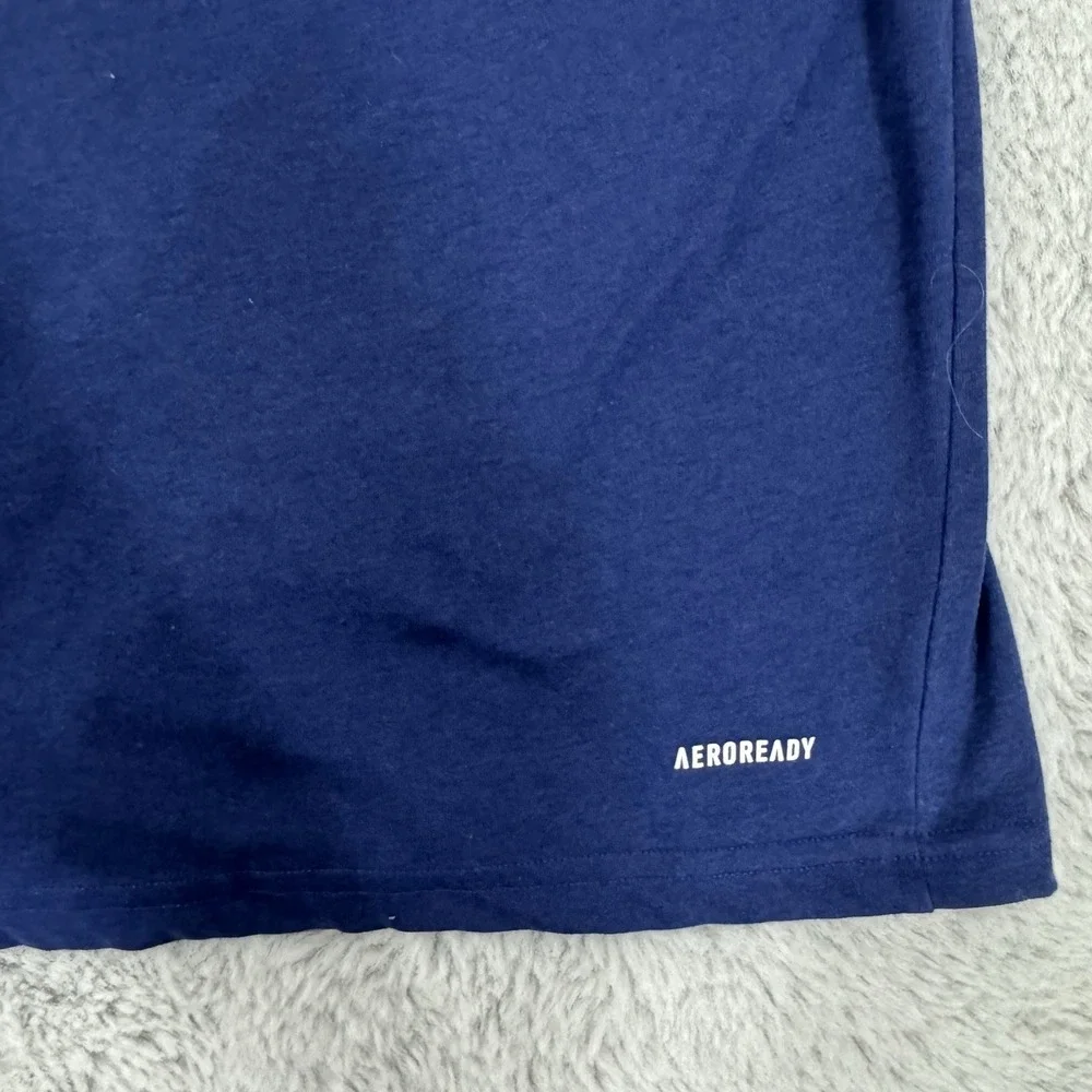 Adidas Men's Breathable Crew Neck Short Sleeve Feel Ready Training Tee Blue 2XL